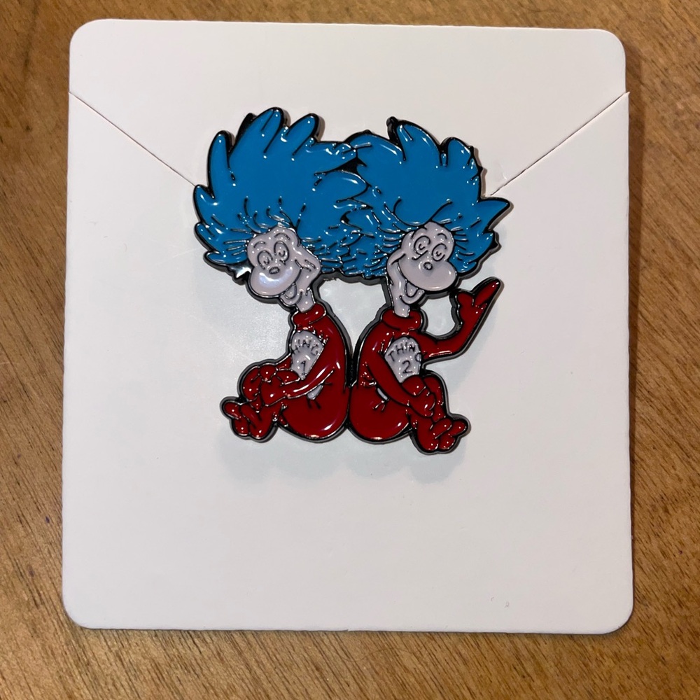 NWT Dr. Seuss Thing 1 and Thing 2 Enamel Pin